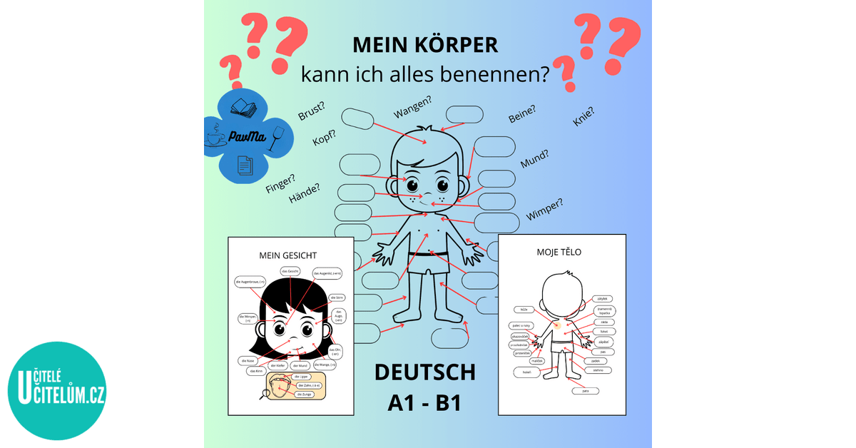 Mein Körper DEUTSCH Doplň části těla Pracovní list - Německý jazyk
